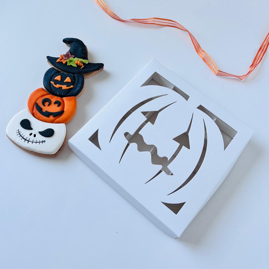 16 Bölmeli Bal Kabağı Tasarım Bonbon Çikolata Kutusu-Halloween — galeri görseli