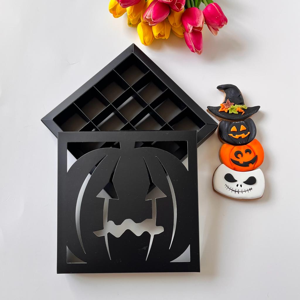 16 Bölmeli Bal Kabağı Tasarım Halloween Çikolata Kutusu-Madlen Uyumlu — galeri görseli