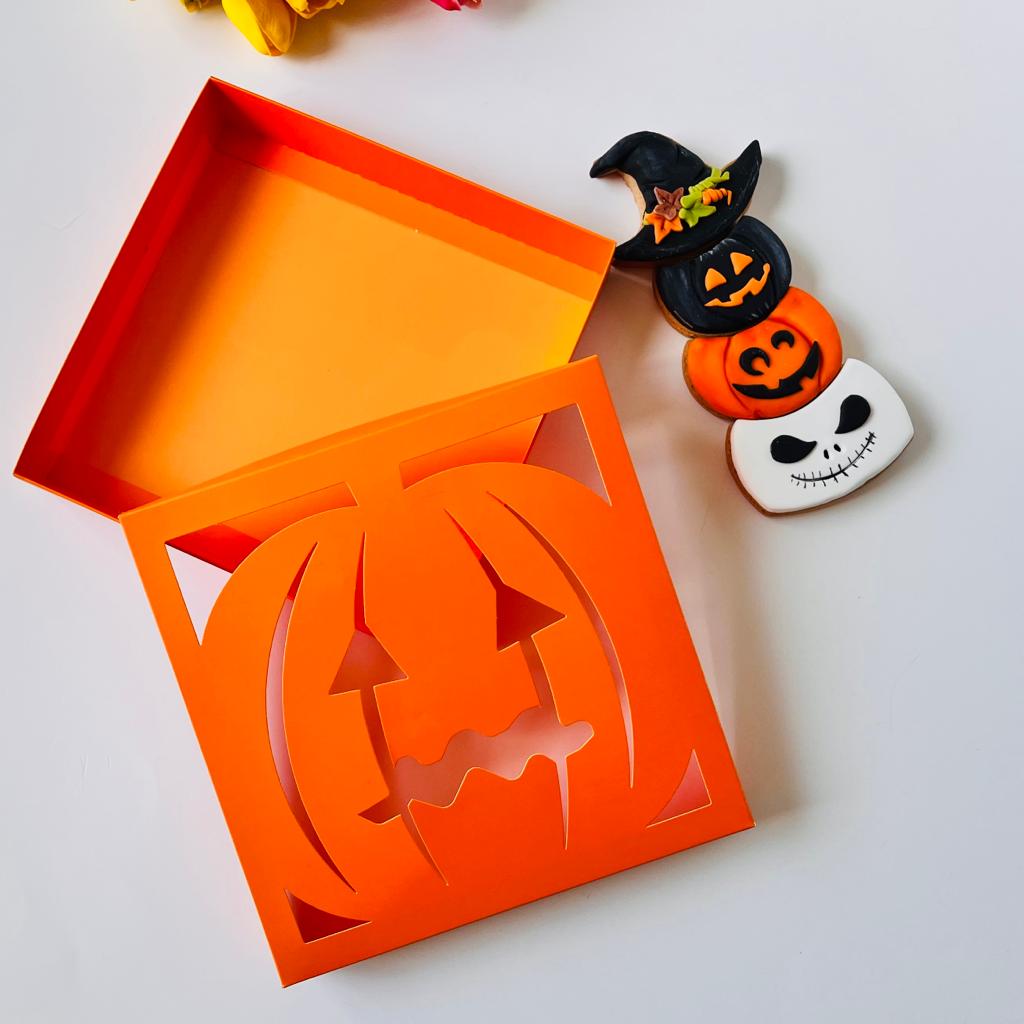21x21x4 Pencereli Bal Kabağı Tsarım Karton Kutu-Halloween — ürün görseli