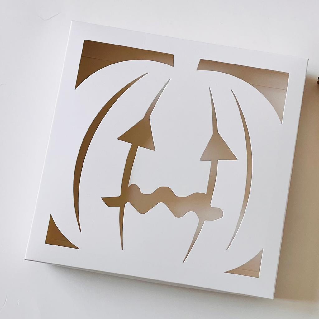 21x21x8 Bal Kabağı Tasarım Halloween Karton Kutu 4 Bölmeli — galeri görseli