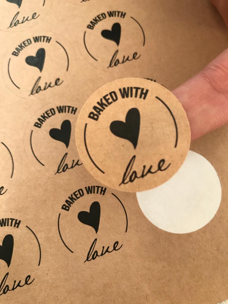 Sticker Kraft,Baked With Love — ürün görseli