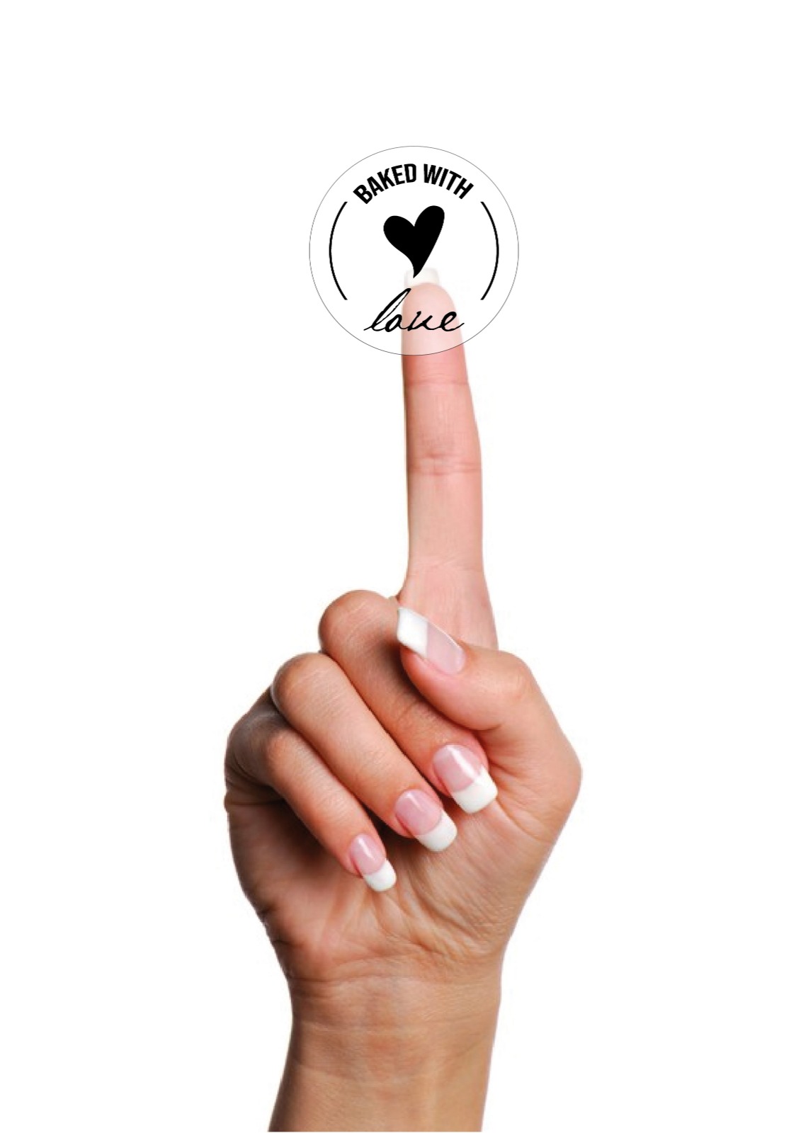 Sticker Şeffaf ,Baked Wıth Love — ürün görseli