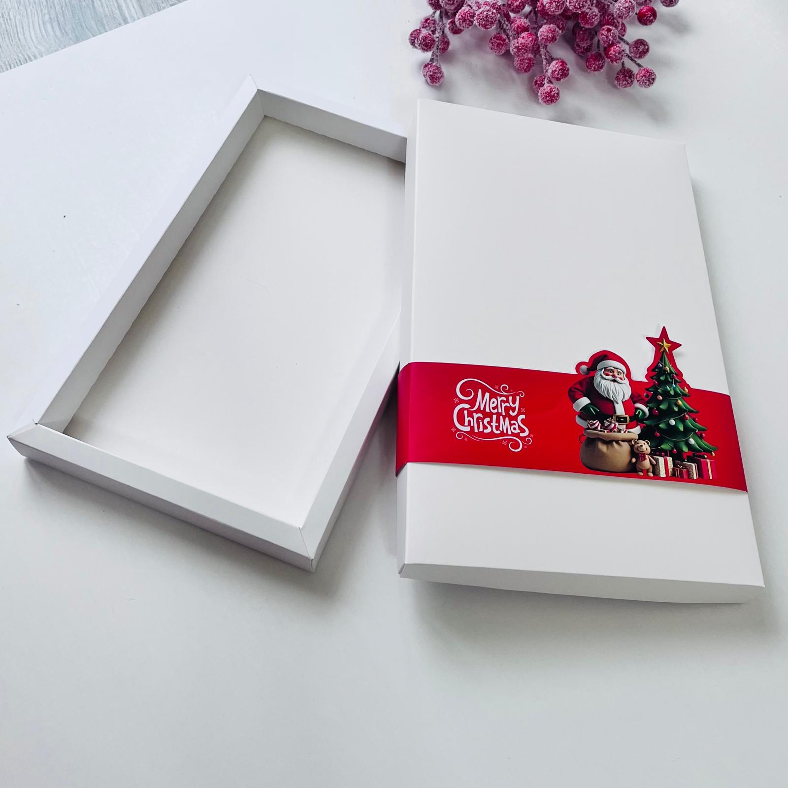 18x30x2,5 Yılbaşı Temalı Karton Kutu-Noel Baba — galeri görseli