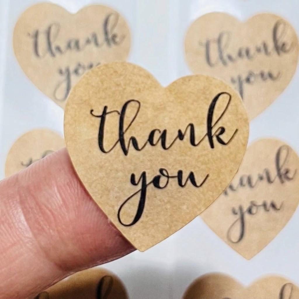 Sticker Kraft,Thank You Kalp — ürün görseli