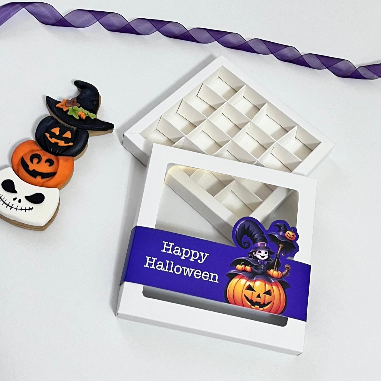 16 Bölmeli Pencereli Çikolata Kutusu-Halloween Temalı — galeri görseli